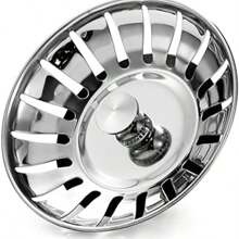 升级版厨房水槽塞过滤器，不锈钢材质，水槽塞替换排水塞，食物/毛发收集器 - 英国水槽孔径 80mm，厨房用品，厨房配件，厨房工具