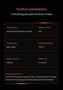 Lenovo S02 All-Platform Compatible Controller: Bluetooth/2.4G/Wired Tri-Mode, Xbox-Style Ergonomic Design - Retro White - View 7