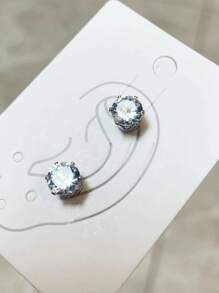 Hypoallergenic Fake Diamond Ear Cuff Earrings Studs Ear Clips For Women Men CZ Clip On Earrings Stainless Steel Non Pierced Earring Jewelry
