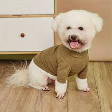 Hanorac cu guler înalt din catifea reiată, îmbrăcăminte în blocuri de culori, strat de bază pentru toamnă/iarnă, potrivit pentru câini de talie mică și medie