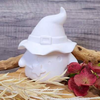 DIY Crystal Epoxy Resin Ghost Halloween Hat Storage Box Container With Lid, Mirror Silicone Mold