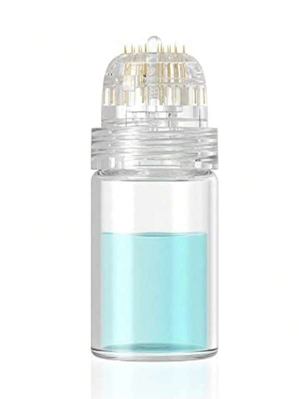 Hydra Microneedle Stamp – Derma Roller Stamp With 5ml Refillable Applicator For Face Serum – Skin Care Tools For Men And Women, Serum Applicator Derma Stamp - Hydra Roller Titanium Needle Microneedling Roller Stamp - Micro Needles 0.25mm (Serum Is Not Included)