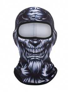 Fabulous Be Xtreme Stylish Skull & Scarecrow Print Balaclava Mask, Breathable Moisture-Wicking Sun Protection Face Cover For Outdoor Sports, Fun Party, Cycling