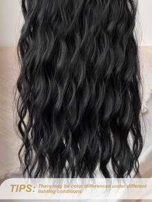 7pcs/Set Black 22 Inch Long Natural Wave Clip-In Hair Extensions, Heat Resistant Synthetic Hair Extensions For Women, Suitable For Party And Daily Wear - Black - View 10