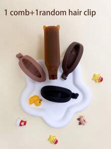 1pc Foldable Massage Hair Comb, Convenient For Travel, Space Saving, Straight & Curl Styling, Unisex Portable Massage Brush