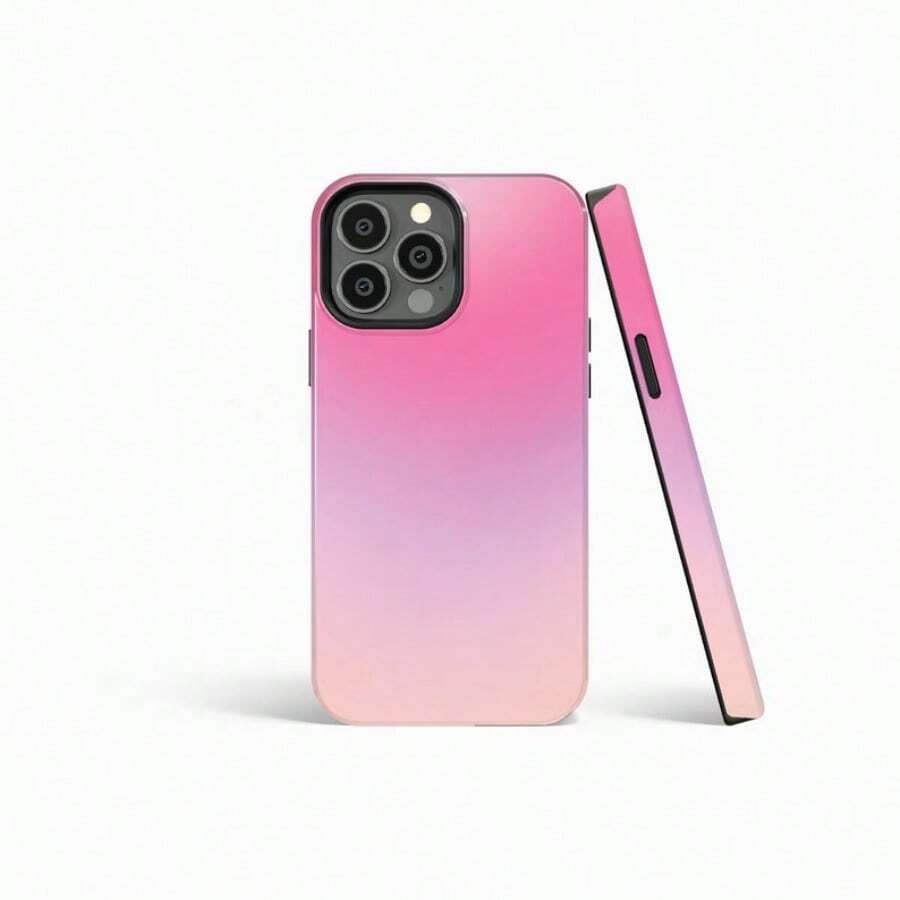 PINK AURA Mood Gradient Phone Case | 16/15/14/13/12 Pro Max MagSafe | Galaxy S24/S23/S22 Ultra | Pixel 7/8/9 | Slim Tough - trắng - Xem 1