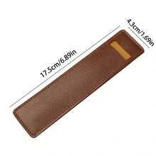 1 件复古 PU 笔袋，简约风格收纳袋，学生文具笔/铅笔盒，学校用品，返校 - 彩色 - 查看 2