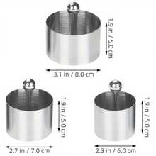 Stainless Steel Cake Ring Set, With Putter, Rice Ball Sushi Molding Mold, Used For Tuna Tartar And Dessert Cakes And Food Display Ring - Silver - View 9
