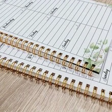 Lucky 8-Ball 软封面螺旋笔记本 - 1 件，学院风美学日记本，教师学生办公室学校用品，5.5 英寸 X 8.3 英寸，50 页 - 5.5x8.3 英寸/14 厘米 x 21 厘米，50 页 - 带有工作日标志、天气标志、备忘录编号和日期标志的日记本学校用品，返校 - A5 - 查看 6