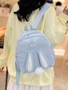 Customizable School Bag, Backpack With Personalized Name Or Holiday Greetings. Christmas Cartoon Bunny Shaped Fun Bag. Nylon Zipper Closure. A Great Choice For Birthday Gifts. This Bag Is Lightweight, Casual, Versatile, Cute, And Perfect For Daily Life, Travel, Shopping Trips. Perfect For Christmas, Thanksgiving, School, Parties And Gatherings. Also Suitable For Friends' Daughters, Souvenir Patterns Are Randomly Placed.