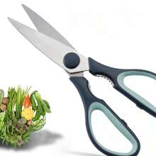 Tijeras de cocina con mango azul y negro - Negro - Ver 3