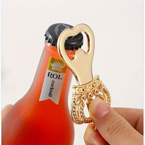1pc Gold Crown Shaped Bottle Opener, Creative And Interesting Bottle Opener