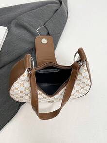 复古小众设计新款手提单肩腋下花卉新月包女士 - 彩色 - 查看 9