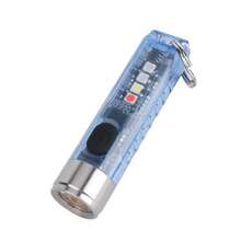 夏季海滩假日 S11 迷你强力 LED 钥匙扣手电筒,战术便携式高亮度笔形手电筒,SST20 LED USB 可充电,IP65 防水,多功能应急照明,内置电池(绿色) - 綠色 - 查看 16