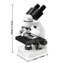 Microscopio compuesto binocular con 4 objetivos, aumento de 40X a 2500X, actualizado con luces LED superior e inferior, incluye oculares y accesorios de observación, microscopio de sobremesa con armazón de metal para experimentos científicos
