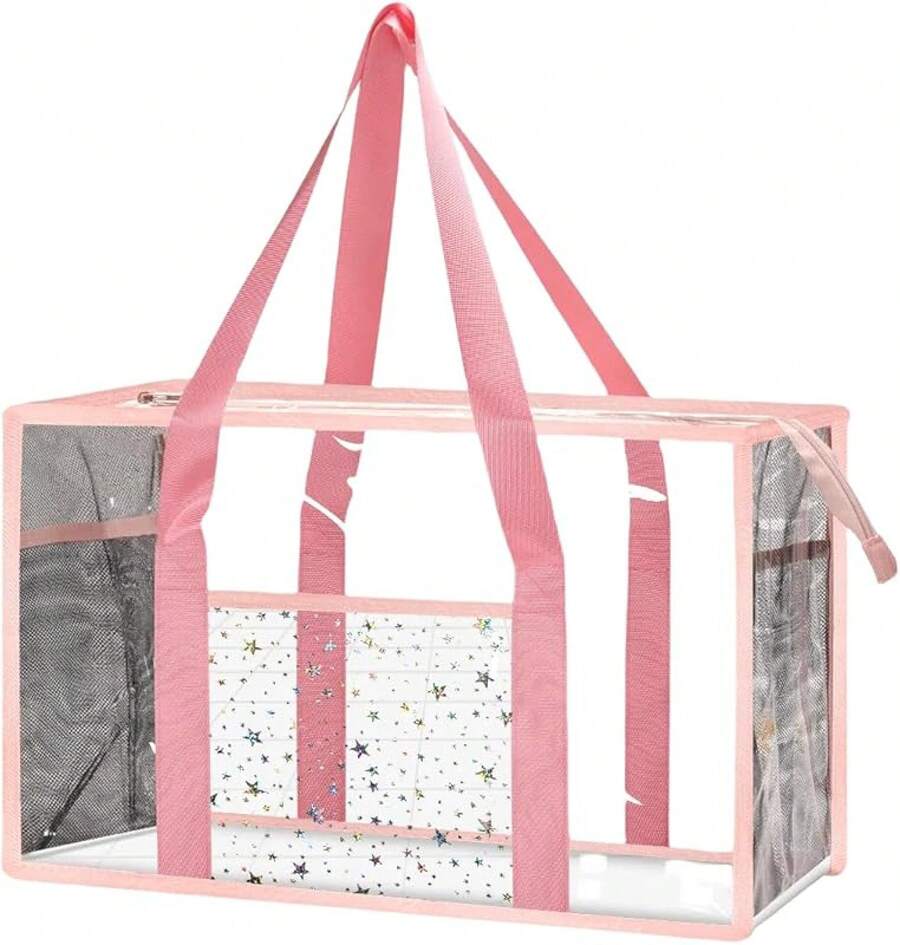 Beach Tote Bag - Waterproof PVC Stadium Approved - Large Transparent Bag Pool, Concert2025 - Hồng - Xem 1