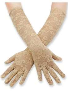 1 Pair Women Lace Embroidered Gloves, Suitable For Weddings, Parties, Halloween Wedding Valentine's Day Valentines - Multicolor - View 15