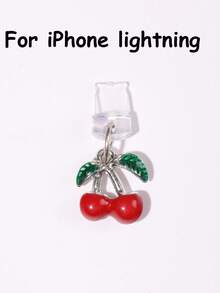 1/2 chiếc nút bịt lỗ cổng sạc hình quả anh đào dễ thương, mặt dây chuyền hợp kim kim loại vàng/bạc 3D sống động như thật, nút bịt lỗ cổng sạc bằng silicon trong suốt cho điện thoại, tai nghe, máy tính bảng, Kindle, phụ kiện dễ thương sáng tạo, chống nước và chống bụi, tương thích với iPhone Lightning/Type-C, Android/Apple dòng 17/16/15 và nhiều thiết bị khác. - Nhiều màu - Xem 15