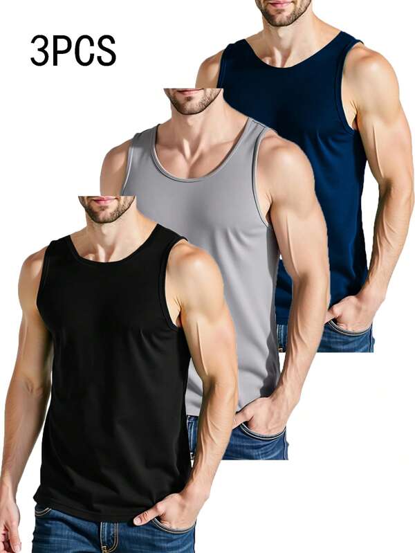 Herren ärmelloses Sport Tank Top, feuchtigkeitsableitend atmungsaktiv Workout Gym Fitness Laufen Basketball Training T-Shirt, Sommer