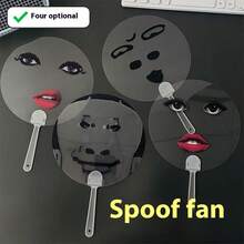 1pc 2025 New Transparent Fan, Concert Cheering Prop, Quirky Abstract Design, Perfect Gift For Party, Christmas, Halloween - Multicolor - View 5