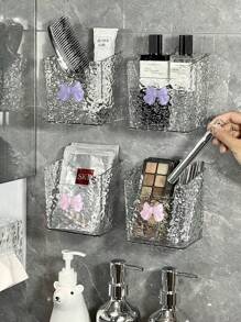 1. Półka ścienna, montaż bez wiercenia, odpowiednia do przechowywania w łazience, nadaje się do przechowywania grzebieni, szczoteczek do zębów, pasty do zębów i artykułów łazienkowych, akcesoriów łazienkowych, ozdób świątecznych