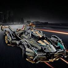 1690pcs Black Sports Car Building Blocks Set - Easy Assembly Collector Model, Perfect Gift For Christmas, Halloween, And Birthday