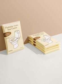 10 件/50 件/100 件一次性马桶座圈，可洗纸马桶座圈，必备旅行配件，可溶解纸马桶座圈，适用于飞机、旅行、公共卫生间和露营，可快速拆卸，轻便卫生的秋季浴室装饰 - 黃色 - 查看 2