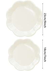 10pcs/20pcs/50pcs Ivory Scalloped Paper Plates Party Supplies Cream Paper Party Decorative Plates Table Decorations For Cake Dessert Dinner Babe Shower Wedding Birthday Party Supplies