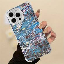 Funda para teléfono con diseño de líneas y grafiti. Compatible con 15 Pro, 12, 14 Pro, 16 Plus, 13, XS y 11. - Colores mixtos 1 - Ver 5