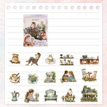 15 件 PET 复古 DIY 笔记本装饰贴纸，生活观察日记系列，适用于礼物、办公室、家庭、标记、标签、教室、娱乐玩具、学生计划器、创意复古卡片制作、DIY 装饰贴纸、用于学校用品、返校