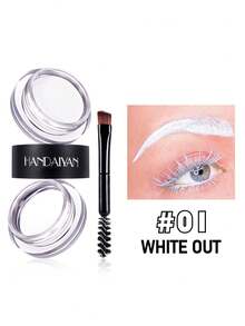 HANDAIYAN 防水持久二合一眉膏，易于涂抹，打造清晰自然的眉毛，具有 3D 立体凝胶 + 眉膏双重效果，适合日常化妆、约会、户外活动、游泳、健身、野餐和露营，配有眉刷，有多种颜色可供选择，万圣节 - 彩色 - 查看 15