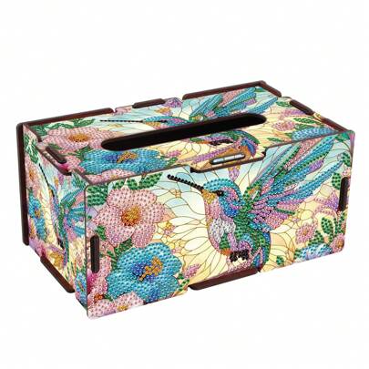 1 Stück Diamant-Malerei Set Taschentuchbox, DIY Sonderzuschnitt Diamant-Kunst teilweise Mosaik handgemachte Taschentuchaufbewahrungsbox Set, moderne Heim Ess- und Wohnzimmer Tischdekoration