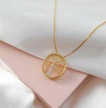 Elegant Tree Of Life Pendant Necklace With Zirconia, 925 Silver Or 18k Gold Plated - Vàng - Xem 4