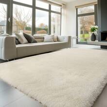 Sour Lemon Deep Pile Carpet Gray Carpet Living Room 120x160 Washable Anti-Slip Extra Large Carpets Bedroom Fluffy Modern Carpets Mat Carpets For Bedroom Room - 奶油白色 - 查看 1