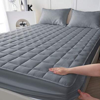 1件装防水舒适绗缝床垫保护套，柔软亲肤，适用于大号、特大号、单人床，可机洗，理想礼品