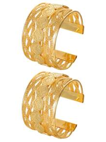New 2025 Dubai Fashion Gold Coin Copper Alloy Bracelet, Exquisite Rhinestone Geometric Bangle, Suitable For Wedding Party Wear Jewelry