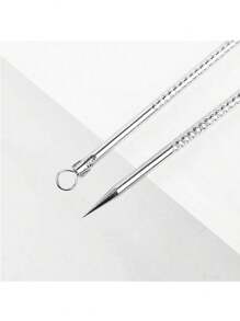 1 pièce Outil d'extraction des points noirs et des acnés, aiguille extractrice d'acné en acier inoxydable pour les points blancs, les comédons, les boutons, les soins de la peau, la décoration de la chambre, la décoration de la maison, la décoration de la salle de bain, les cadeaux de Noël, la décoration de la salle de bain, les voyages