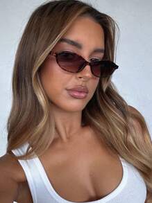 1PC Classic Vintage Hot Girl Style Popular Design Elegant Oval Plastic Small Frame Fashion Glasses,For Women-Tropical Beach Vacay,Street-Photography,Musical Festival Decoration Suitable For All Face Shapes,Summer Accessories Oval Shape Shades