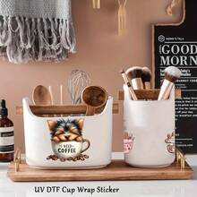 16pcs Cute Puppy Pattern UV DTF Transfer Paper, Waterproof, Scratch Resistant, Self-Adhesive PVC Decal, Suitable For Mugs, Ceramic Cups, Glass Cups, Metal Cups, Laptop And Mobile Phone Cases, DIY Packaging - Multicolor - View 9