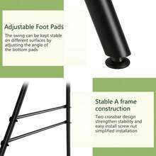133*137*180cm Wrought Iron Four-Legged Standing 200kg Three Rings Hanging Chair Frame - Black - View 8