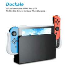 1 件 Switch OLED 人体工学软 TPU 保护壳，带 2 个卡槽，防震、防刮、握感舒适、防滑、热塑性聚酯纤维，兼容底座，透气设计，黑色和白色