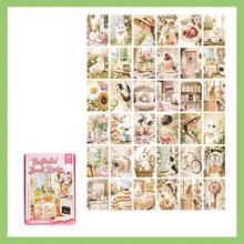 36pcs Cute Cartoon INS Journal Decorative Stickers, Illustrated Book Series, Suitable For Gifts, Office, Home, Marking, Labels, Classrooms, Entertainment Toys, Student Planner, Creative Retro DIY Decorative Stickers,For School Supplies,Back To School