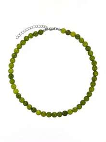 1pc French Green Grape Handmade Beaded Necklace With Natural Stone, Layerable Necklace, Unique Summer China Style - Necklace - View 5