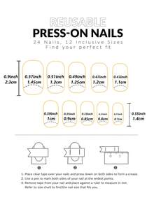 24 件套中号方形裸色渐变假指甲按压式紫色闪光法式指甲贴全覆盖假指甲带白色花瓣图案亚克力指甲艺术套装女士美甲用品