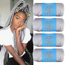 4 Pcs Brazilian Wool Hair Low Temprature Flame Retardant Synthetic Fiber For Wig Materials Braids For Women, Senegalese Twist, African Weaving, Box Weaving, High-Temperature Fiber, Easy To Install, Soft Texture, Crochet Hair Extension Thread