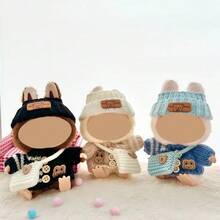 Conjunto De Ropa De Moda Para Muñeca (NO Incluye Muñeca), Conjunto De 3 Piezas De Crochet Hechas A Mano, Ropa Linda, Bolsa, Sombrero, DIY Divertido Y Elegante Accesorios De Ropa Para Cumpleaños De Hijas, Aniversarios Y Regalos De Vacaciones - B(Sombrero Ropa Bolsa Sin Muñeca) - Ver 3