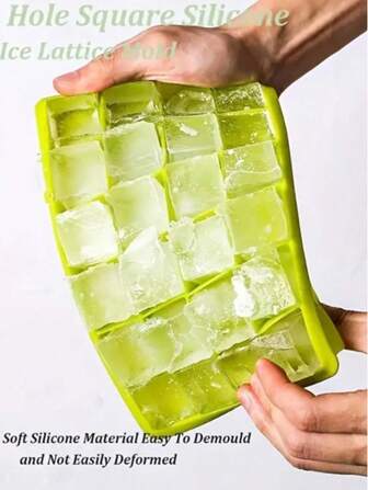 1 قطعة، صينية ثلج سيليكون 15/24 خلية - صانع مكعبات ثلج مربعة سهلة الإخراج لمشروبات الكوكتيل والمشروبات DIY