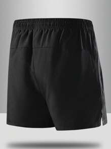 Pantalones cortos de verano casuales de unicolor con cordón en la cintura para hombres