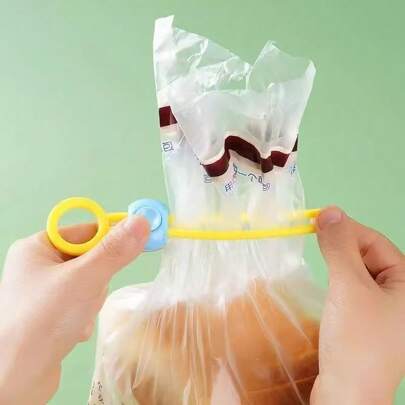 1/3/6/12件三色零食保鲜带 配创意食品密封圈扣 电线管理线收纳器 厨房收纳保鲜工具