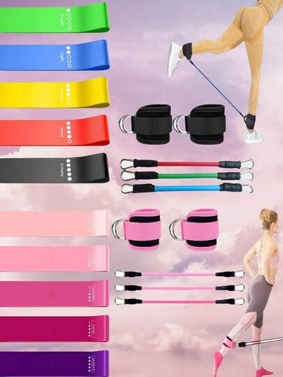 1 件/2 件/3 件/5 件女士阻力带套装 - 瑜伽普拉提臀部训练带，用于腿部和臀部锻炼，TPE 弹性健身带，用于全身塑形、拉伸、家庭健身房、Crossfit - 夏季便携式健身带（5 种颜色）- 混合配送